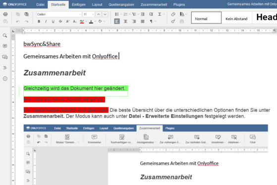 Ergebnis der Synchronisierung